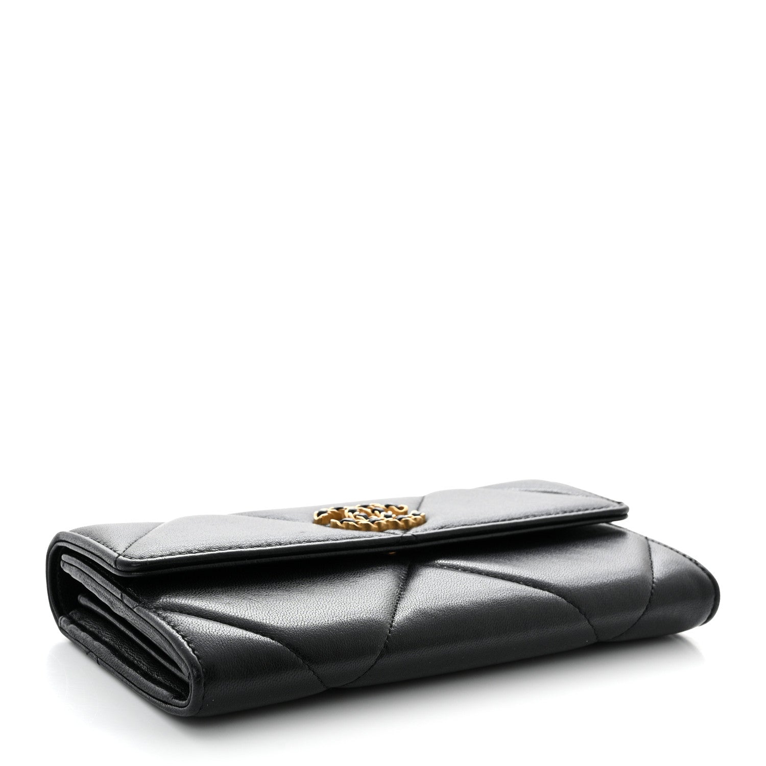Chanel Lambskin Quilted Chanel 19 Flap Wallet Black 4 of 9