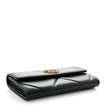 Chanel Lambskin Quilted Chanel 19 Flap Wallet Black 4 of 9