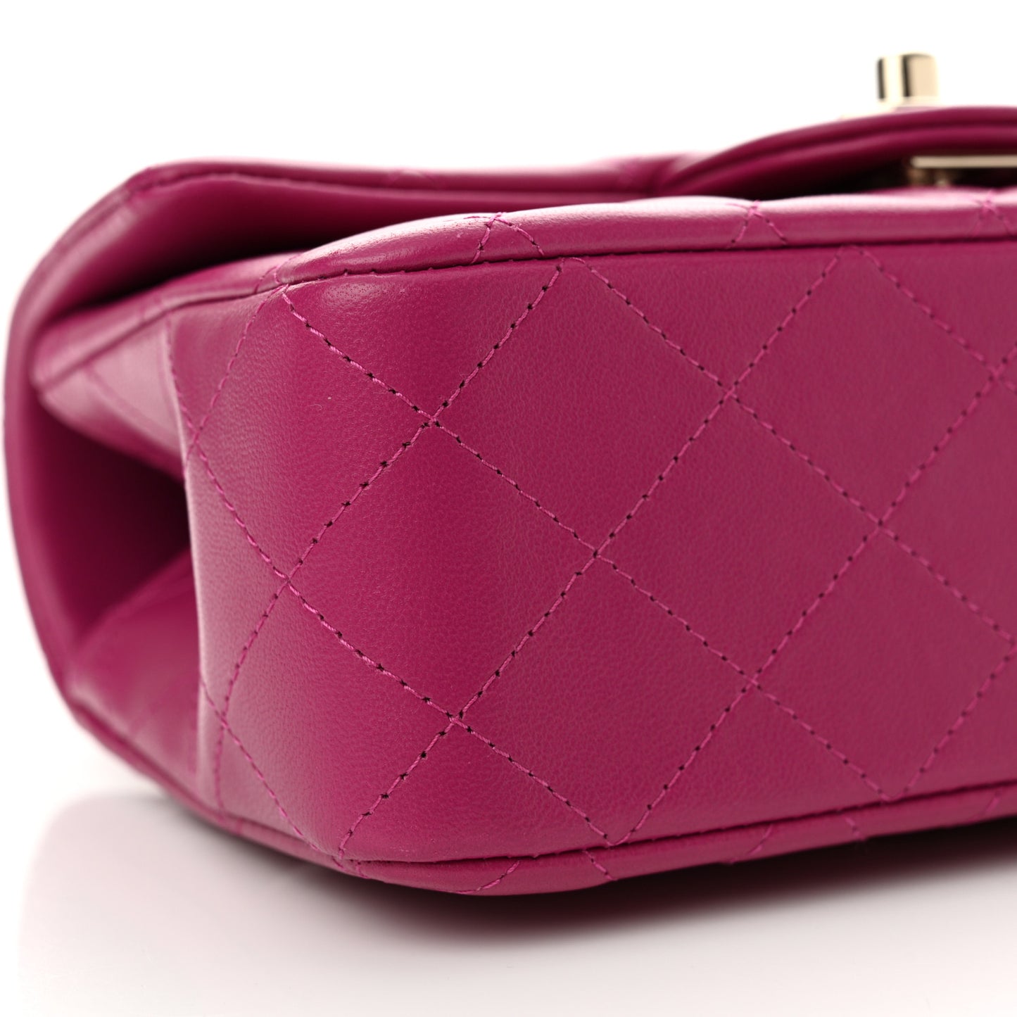 Lambskin Quilted Mini Top Handle Rectangular Flap Fuchsia