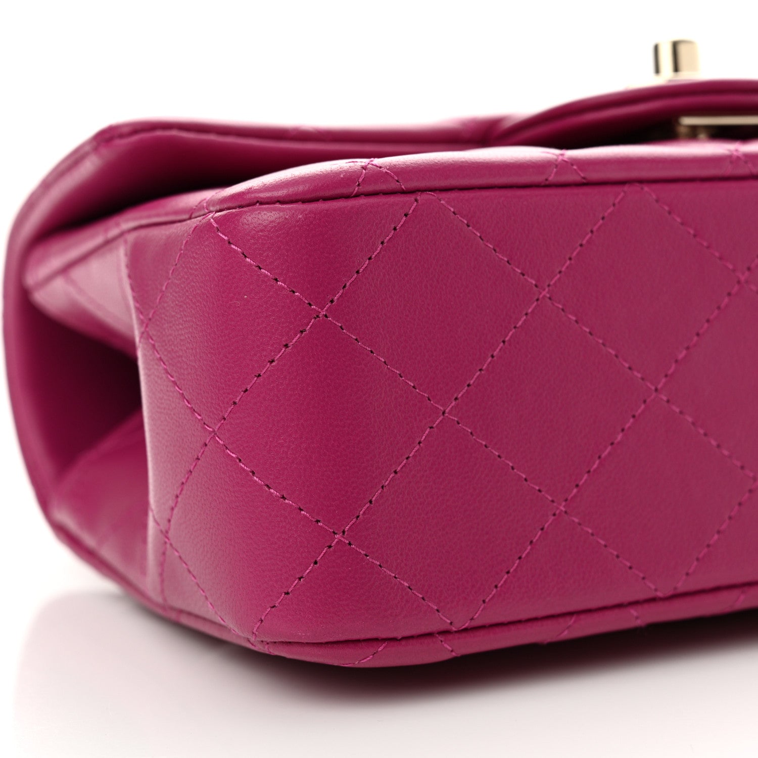 Chanel Lambskin Quilted Mini Top Handle Rectangular Flap Fuchsia 9 of 10