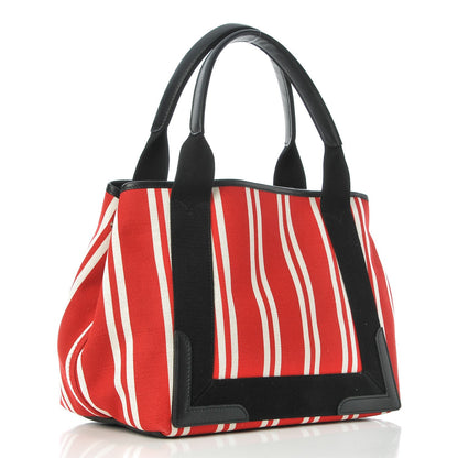Balenciaga Canvas S Navy Cabas Red 3 of 13