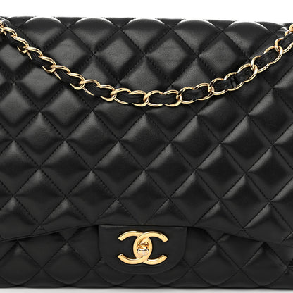 Chanel Lambskin Quilted Maxi Double Flap Black 8 of 11
