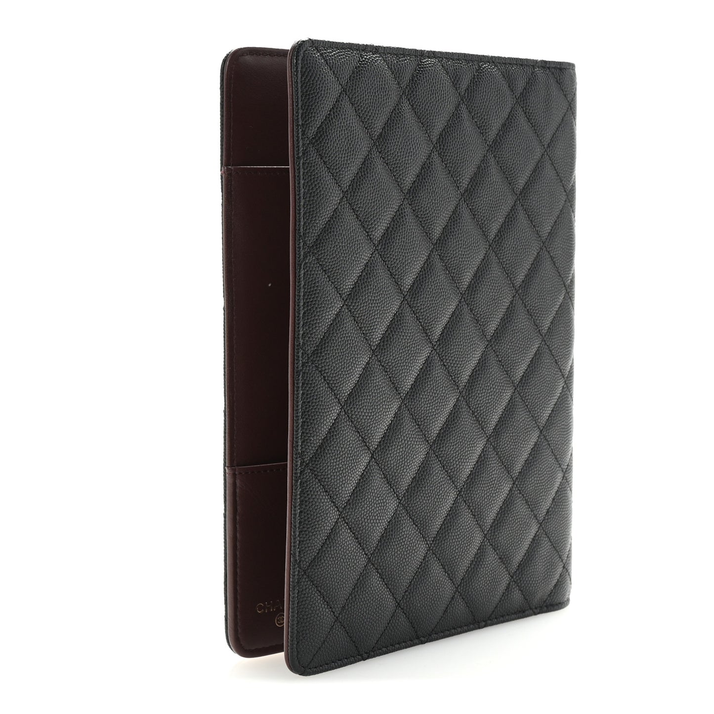 Caviar Quilted Large Agenda Cover Black