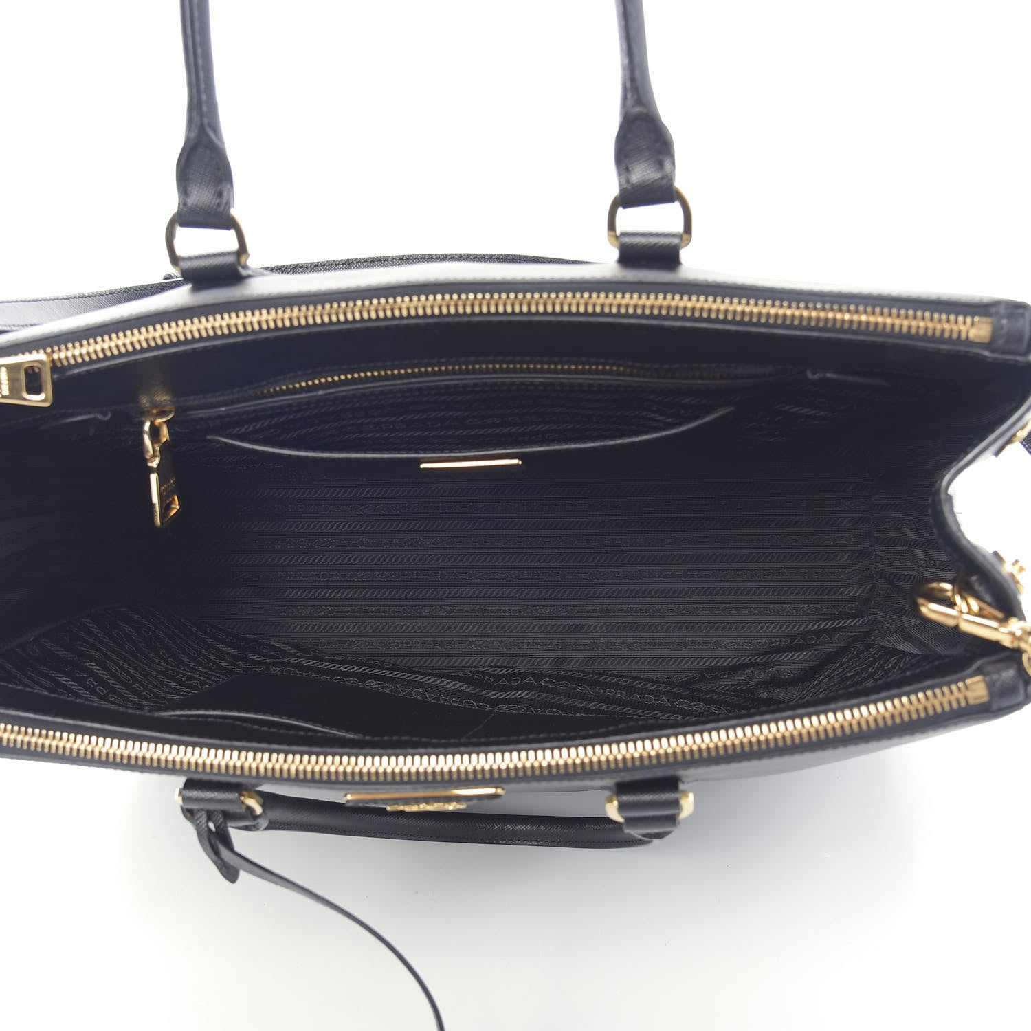 Prada Saffiano Medium Galleria Double Zip Tote Black 6 of 13