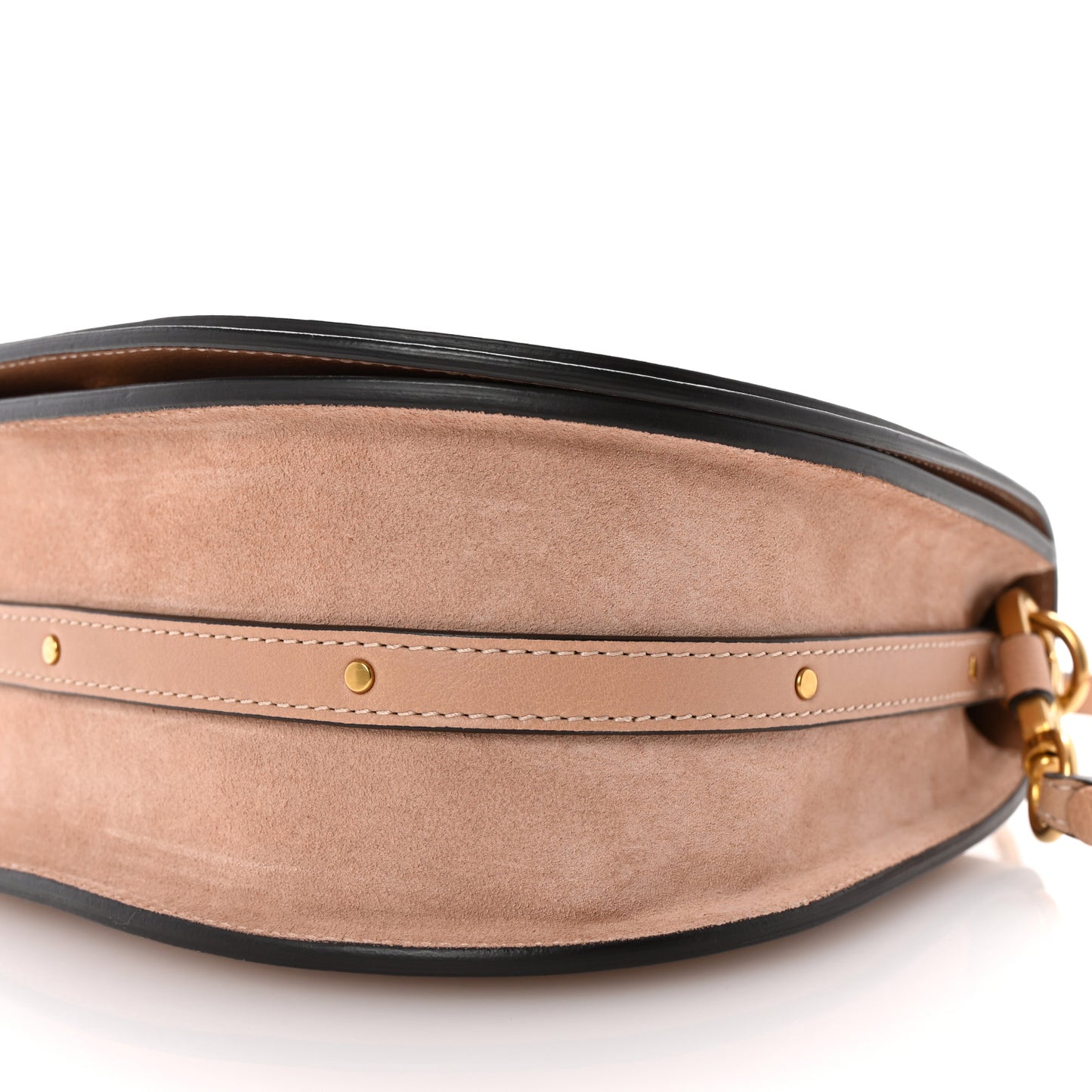 Calfskin Suede Medium Nile Bracelet Bag Biscotti Beige