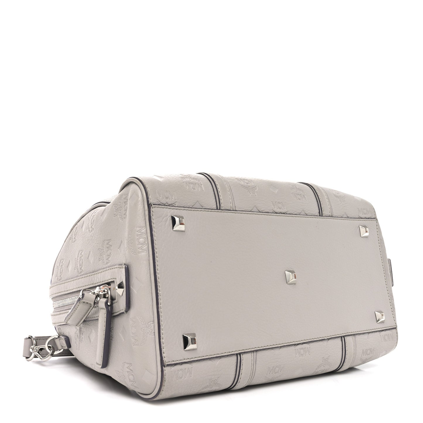 Calfskin Ottomar Monogram Essential Boston Bag Dove