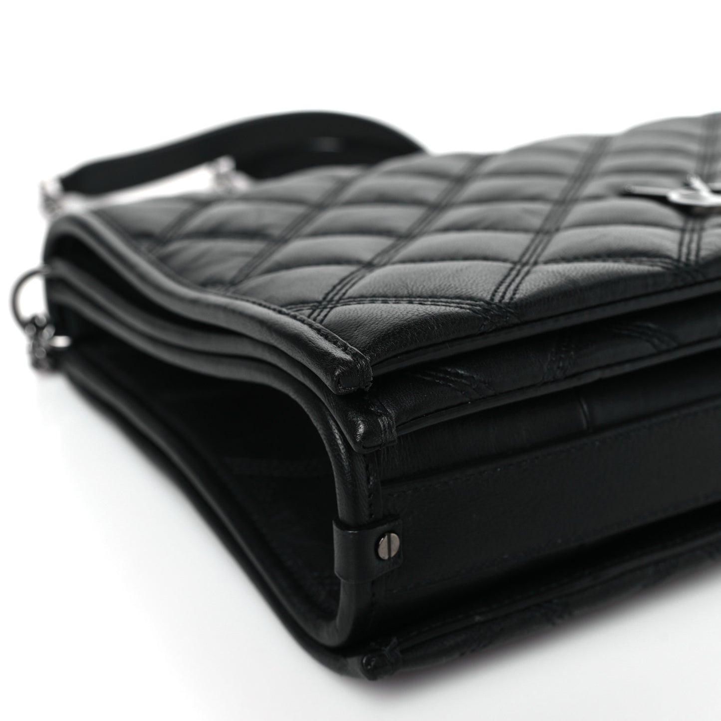 Lambskin Quilted Small Becky Chain Bag Black