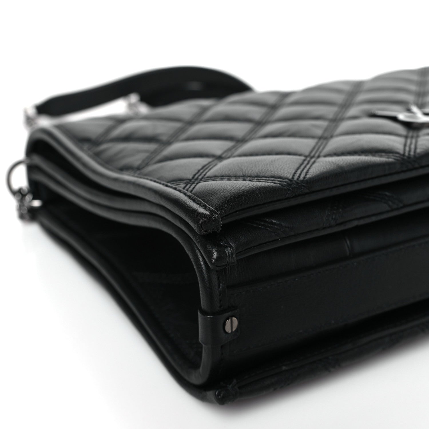 Saint Laurent Lambskin Quilted Small Becky Chain Bag Black 7 of 10