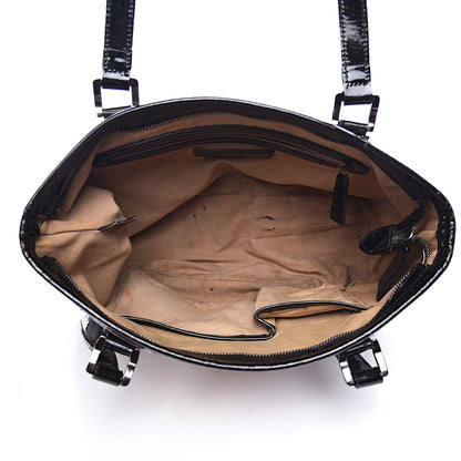 Burberry Patent Trim Nova Check Shopper Tote Black 5 of 23