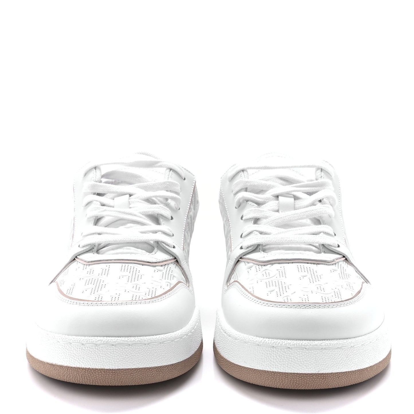 Calfskin Oblique Laser Perforated Dior One Low Sneakers 39.5 Off White Nude