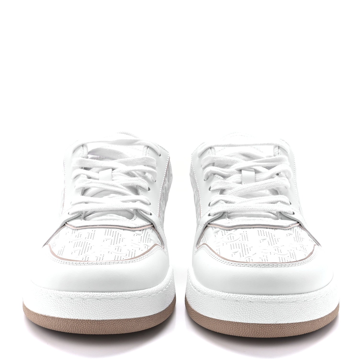 Christian Dior Calfskin Oblique Laser Perforated Dior One Low Sneakers 39.5 Off White Nude 2 of 9