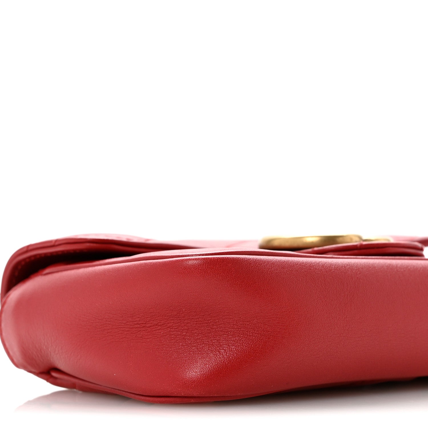 Gucci Calfskin Matelasse Super Mini GG Marmont Shoulder Bag Hibiscus Red 9 of 12