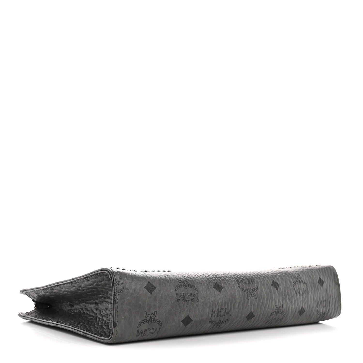 MCM Visetos Studded Zip Pouch Phantom Grey 4 of 9