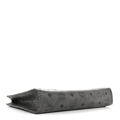 MCM Visetos Studded Zip Pouch Phantom Grey 4 of 9