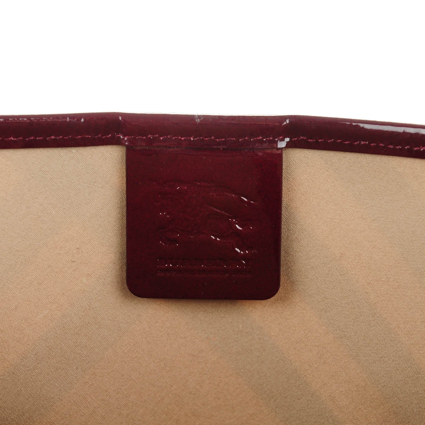 Patent Trim Nova Check Medium Shopper Tote Red