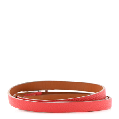 Hermes Epsom Hapi 3 MM Triple Tour Wrap Bracelet L Rose Jaipur 3 of 7
