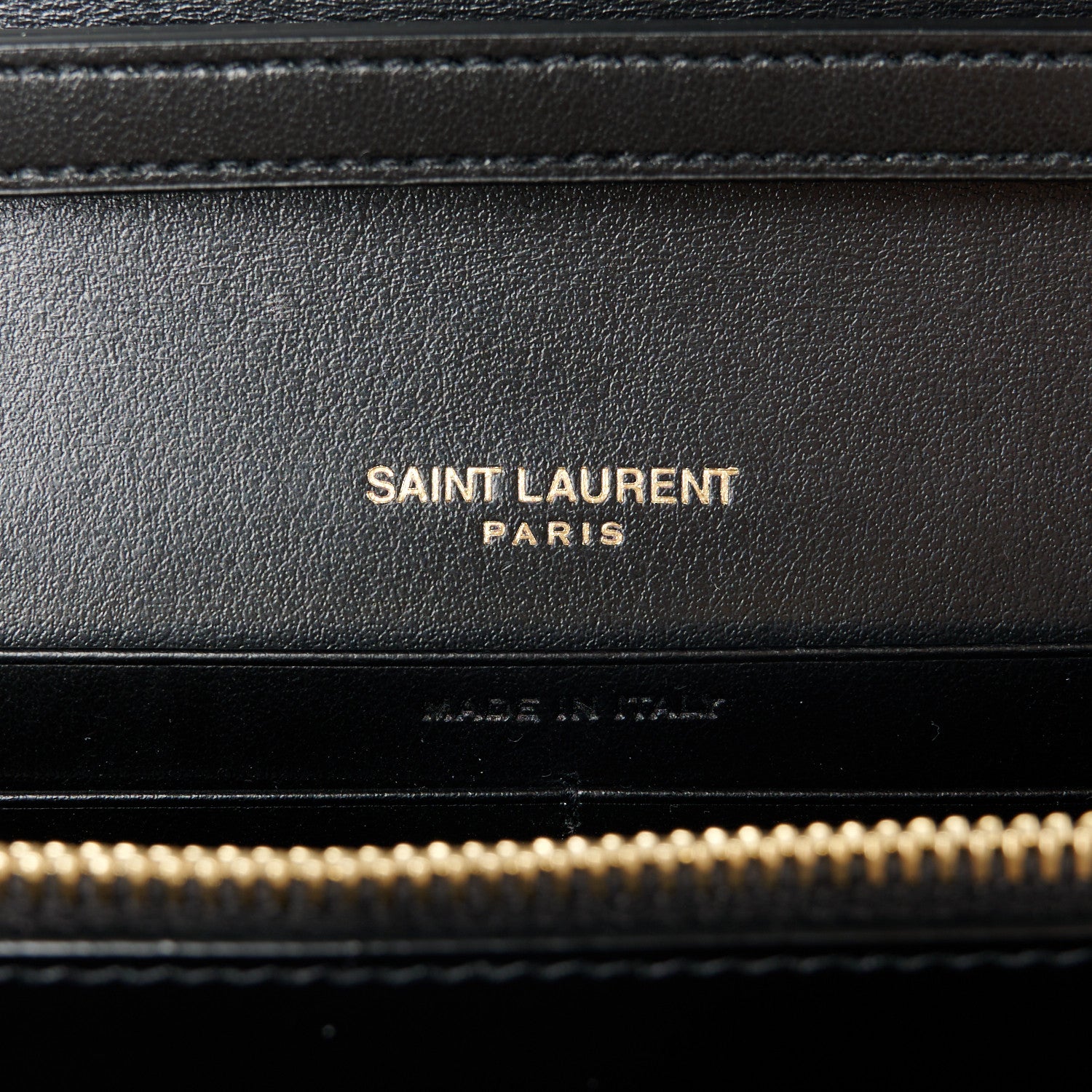 Saint Laurent Calfskin Crocodile Embossed Cassandre Wallet On Chain WOC Black 6 of 9