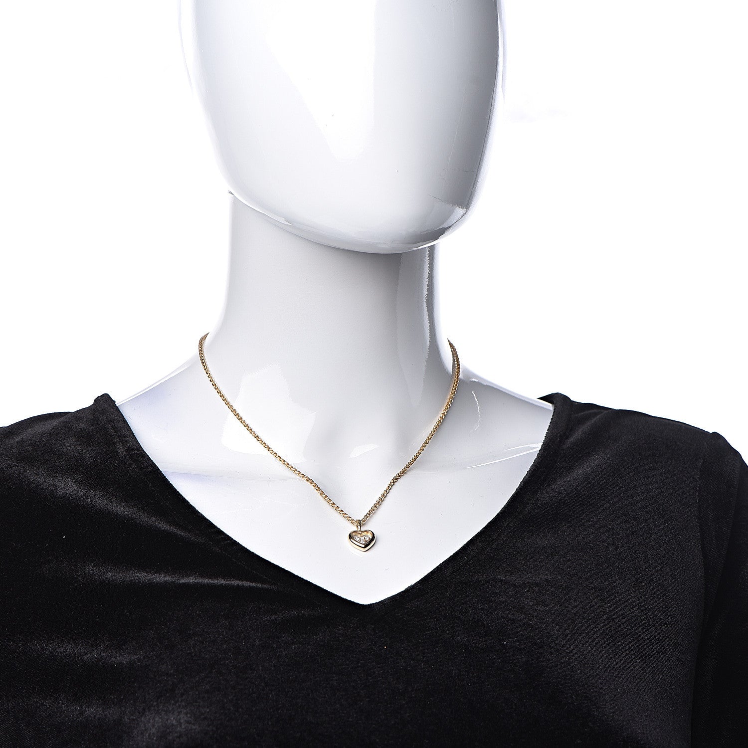 Chopard 18K Yellow Gold Happy Diamonds Icons Floating Heart Pendant Necklace 2 of 7