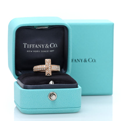 Tiffany 18K Rose Gold Diamond Wide T T1 Ring 52 6 5 of 5