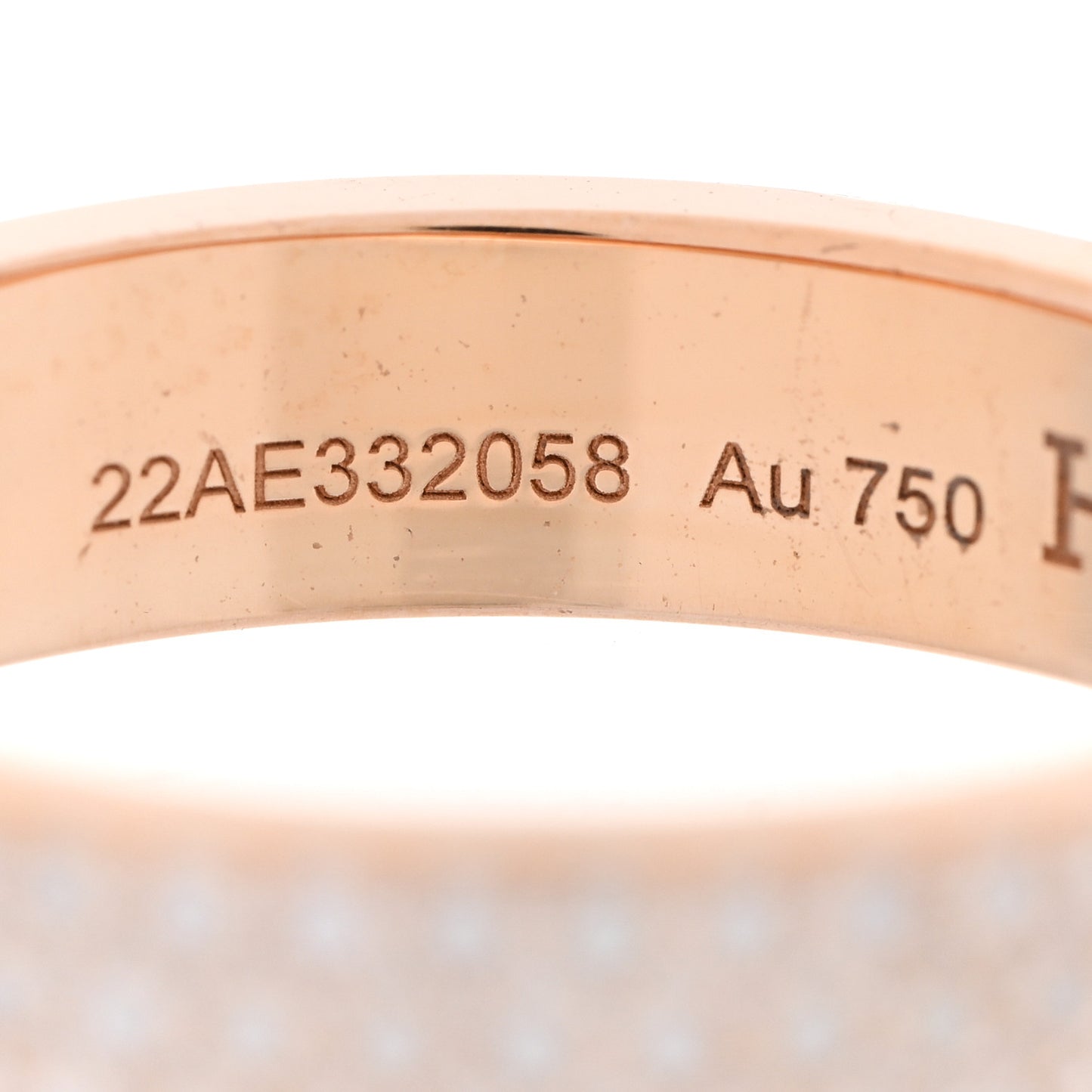 18K Rose Gold Diamond MM Kelly Clochette Ring 52 6
