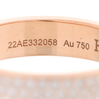 Hermes 18K Rose Gold Diamond MM Kelly Clochette Ring 52 6 5 of 7