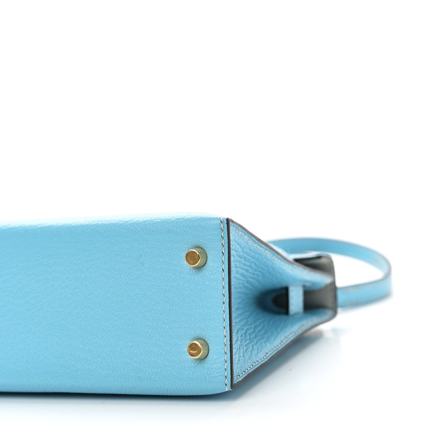 Chevre Mysore Horseshoe Mini Kelly Sellier 20 Celeste Gris Perle