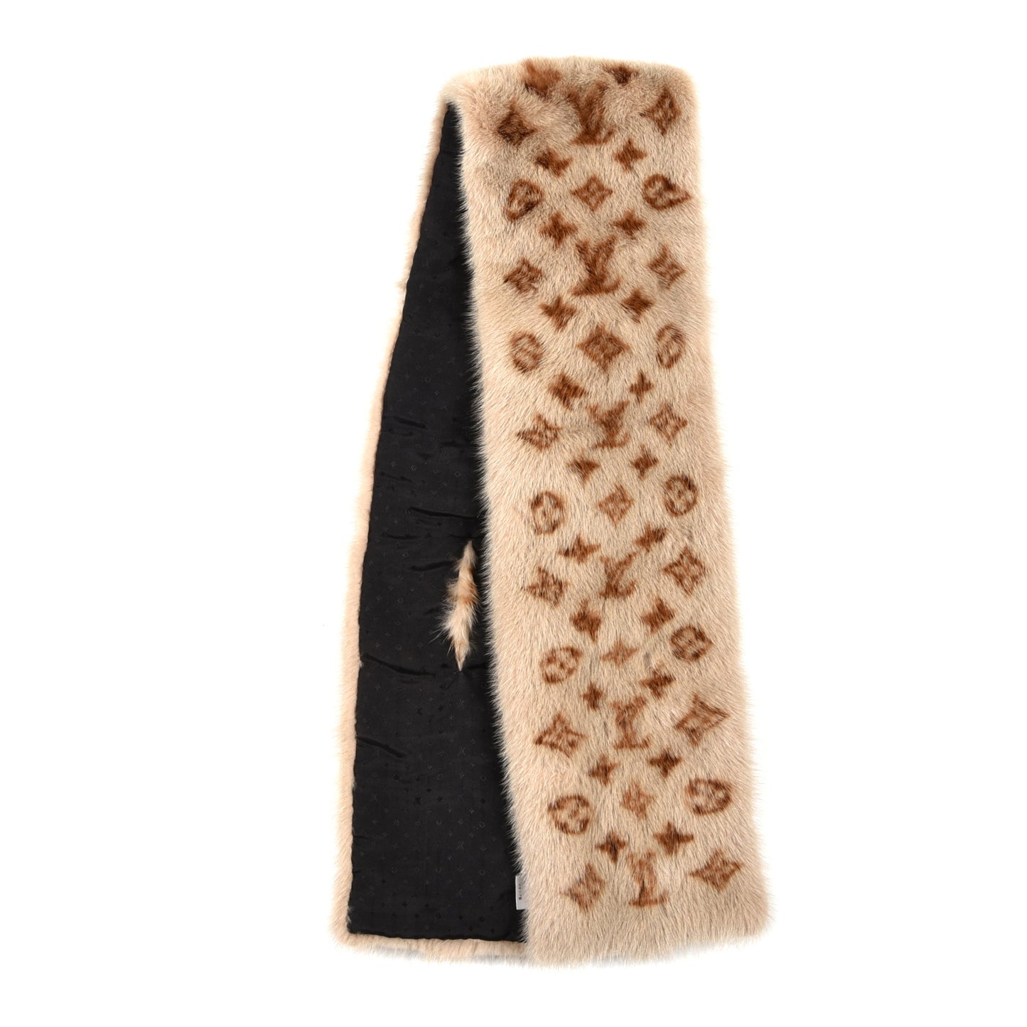 Monogram Mink Fur Stole Beige