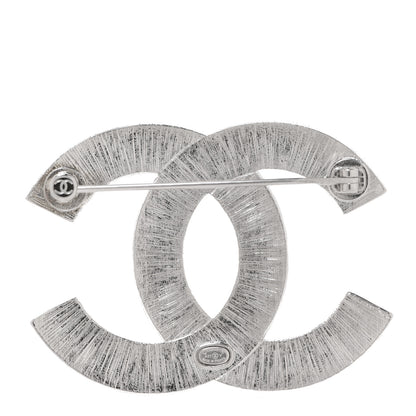 Chanel Baguette Crystal CC Brooch Silver 3 of 5