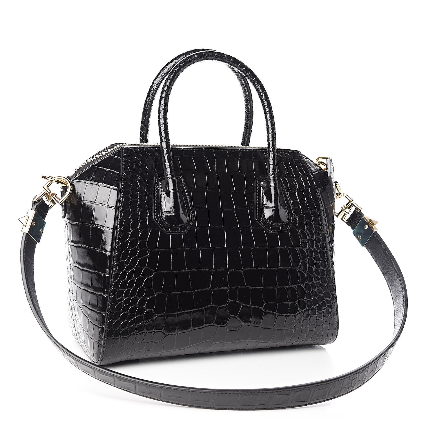 Givenchy Calfskin Crocodile Embossed Small Antigona Black 3 of 10
