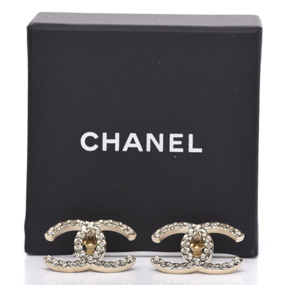 Chanel Baguette Crystal High Society CC Earrings Gold 9 of 9