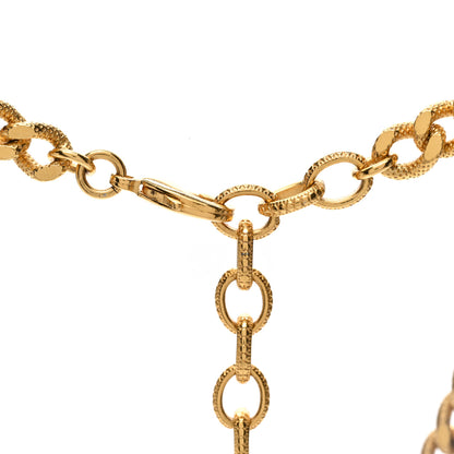 Chanel Crystal Chain Link CC Choker Necklace Gold 4 of 5