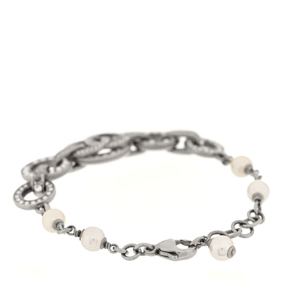 Chanel Crystal Pearl CC Bracelet Silver 3 of 6