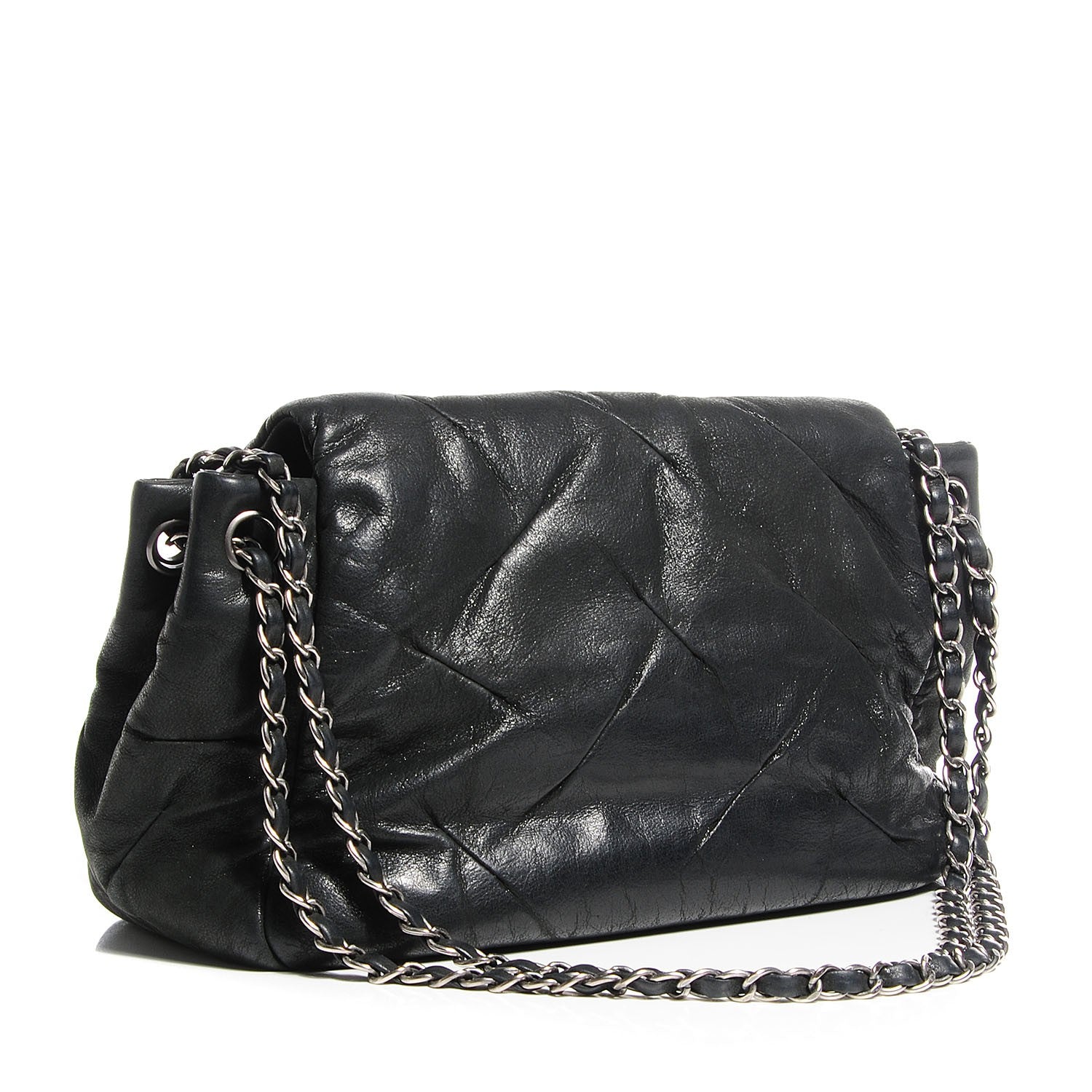 Chanel Iridescent Calfskin Glint Accordion Flap Black 3 of 7