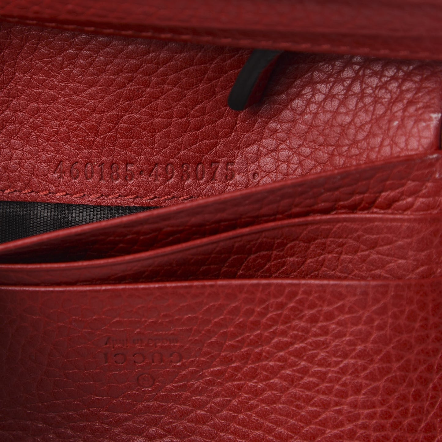 Pebbled Calfskin Animalier Card Case Red