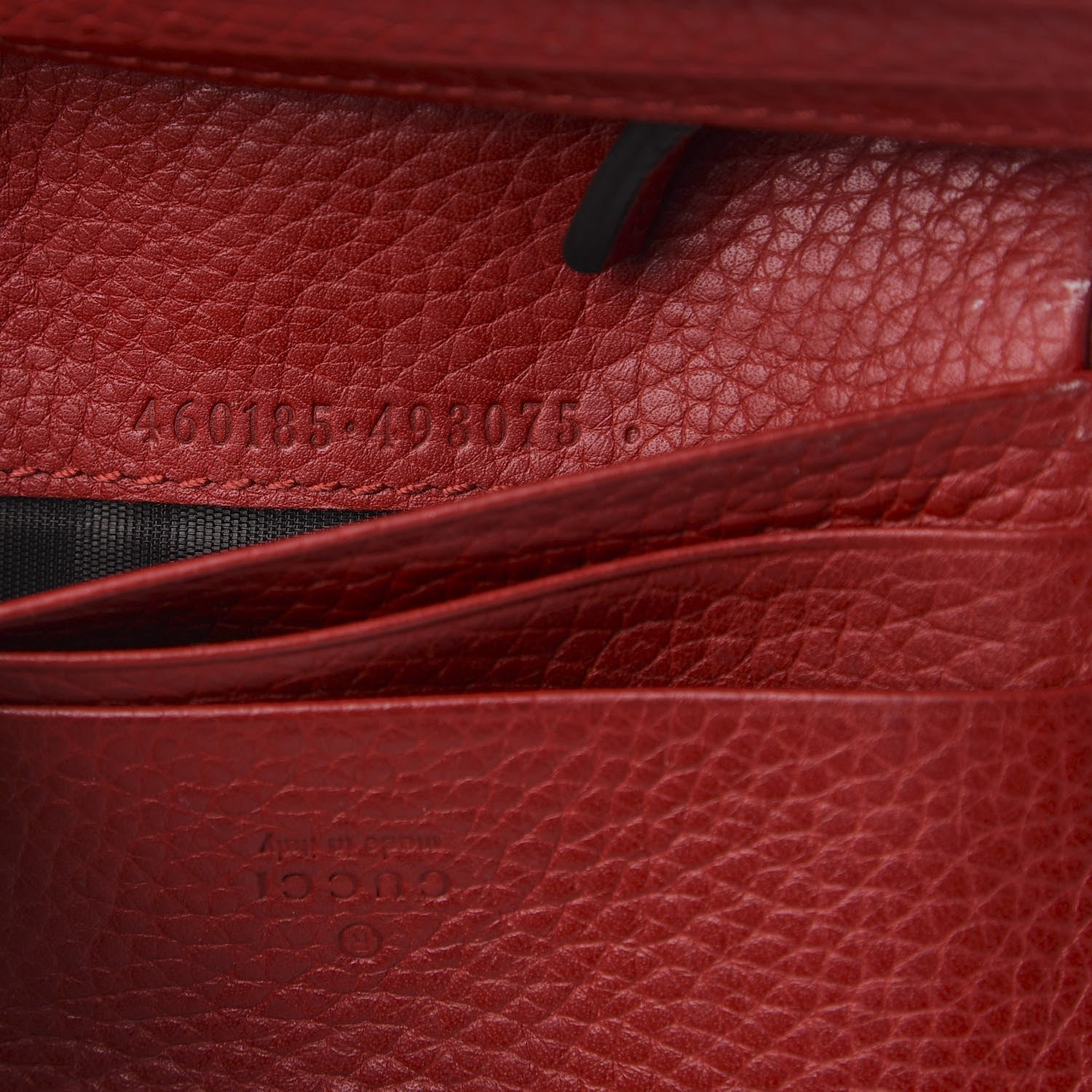 Gucci Pebbled Calfskin Animalier Card Case Red 7 of 9