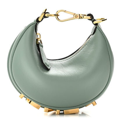 Fendi Vitello Grace New Matte Nano Fendigraphy Hobo Charm Menta 1 of 7