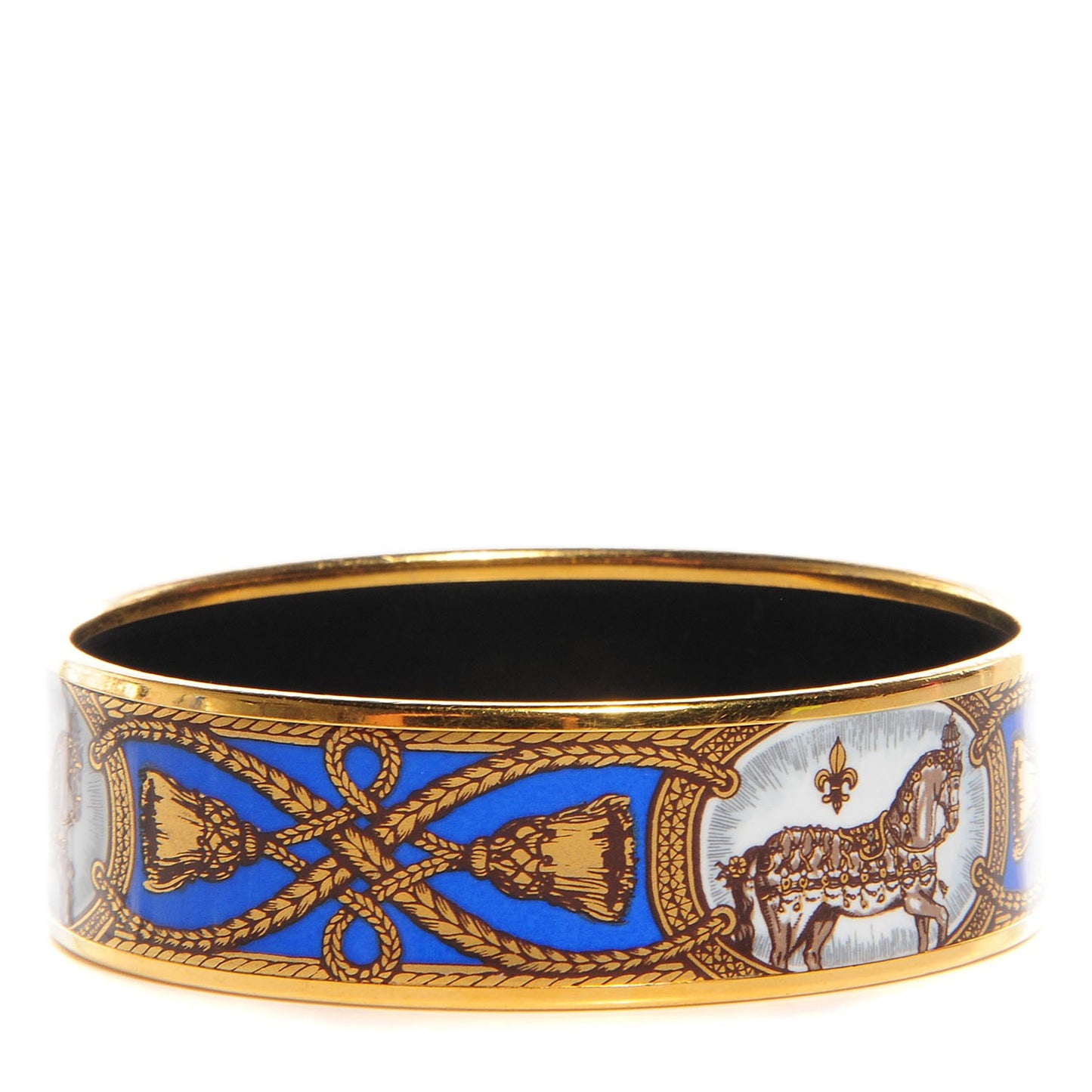 Enamel Printed Grand Apparat Wide Bracelet 65 Bleu