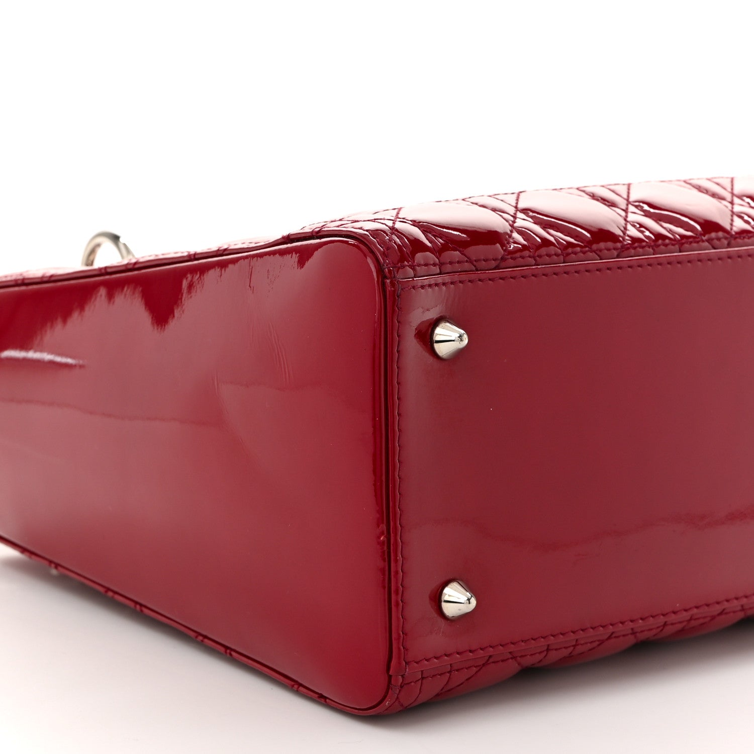 Christian Dior Patent Cannage Medium Lady Dior Red 9 of 11