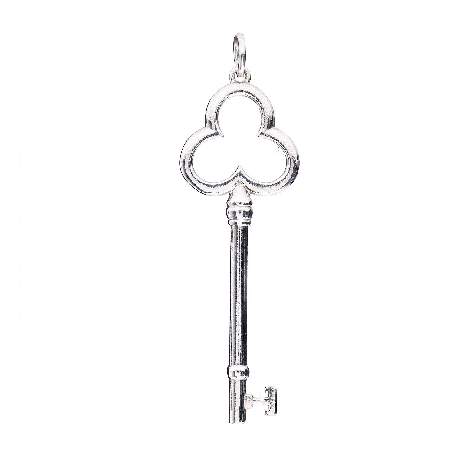 Tiffany Sterling Silver Trifoil Key Pendant 1 of 3