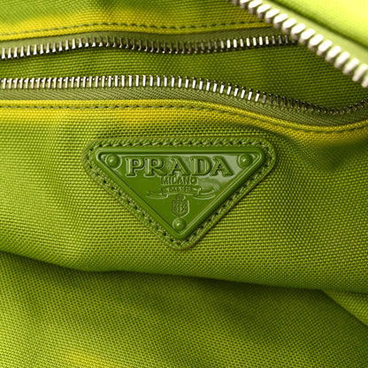 Prada Canapa Logo Embossed Large Triangle Shoulder Bag Felce 6 of 12