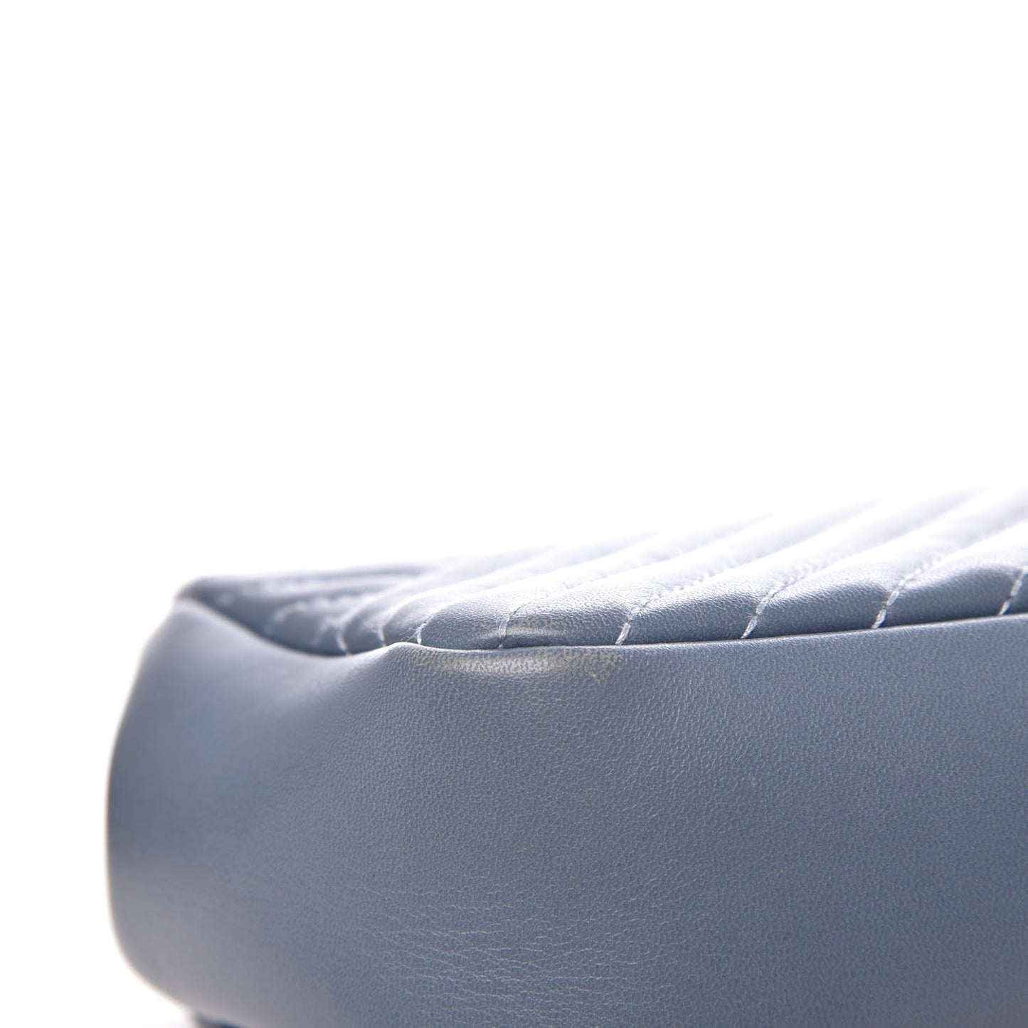 Lambskin Quilted Small CC Crossing Flap Light Blue