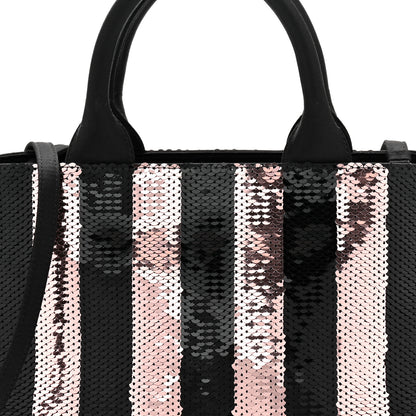 Prada Sequin Broccato Tote Black Cipria 7 of 11