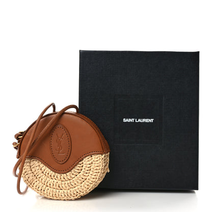 Saint Laurent Raffia Round Camera Bag Beige Naturel 8 of 8