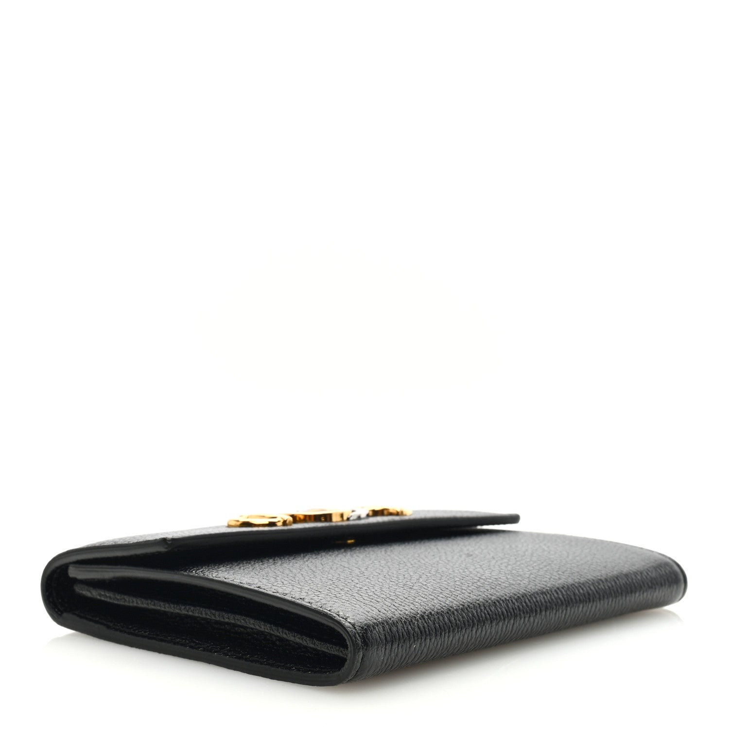 Gucci Grainy Calfskin Zumi Flap Card Case Black 4 of 7