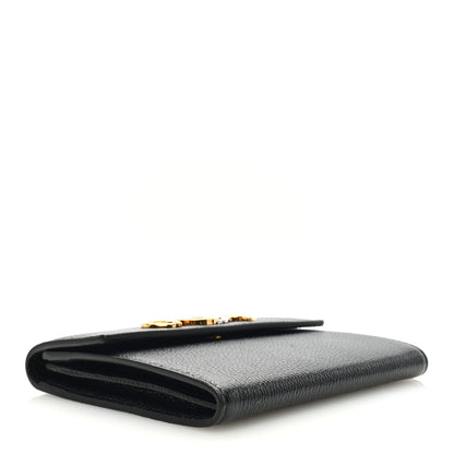 Gucci Grainy Calfskin Zumi Flap Card Case Black 4 of 7