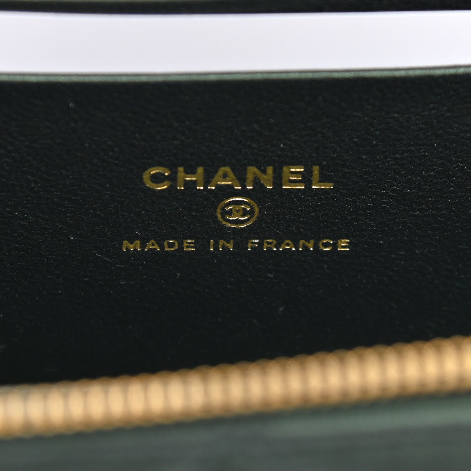 Chanel Iridescent Lambskin Quilted Small Top Handle Vanity Case With Chain Dark Green 7 of 12