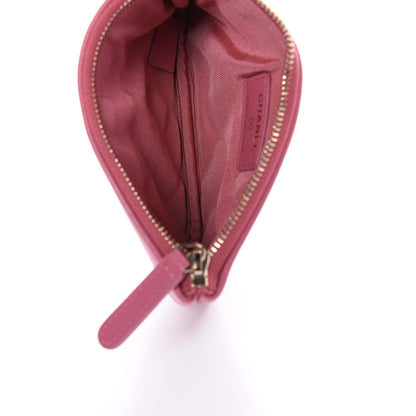 Chanel Sheepskin Quilted Small Vintage Mademoiselle Cosmetic Case Dark Pink 5 of 11