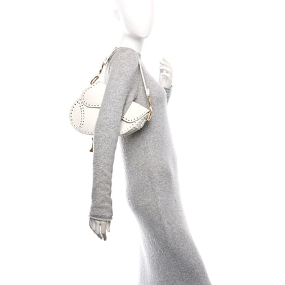 Christian Dior Calfskin Braided Saddle Bag White 2 of 11