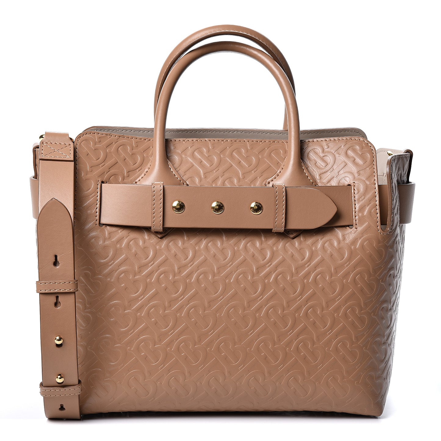 Calfskin Embossed Monogram Small Belt Bag Light Camel