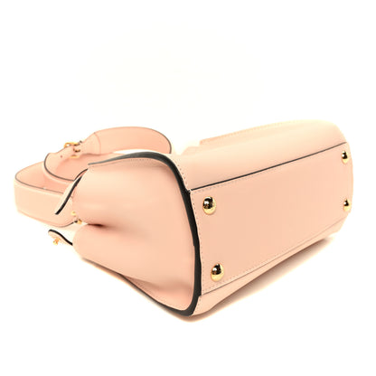 Fendi Vitello Seta Canvas FF Embroidered Mini Peekaboo Iconic Satchel Rosa Confetto 8 of 10